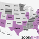 Illustration for article titled Map: Six Decades of the Most Popular Names for Girls, State-by-State